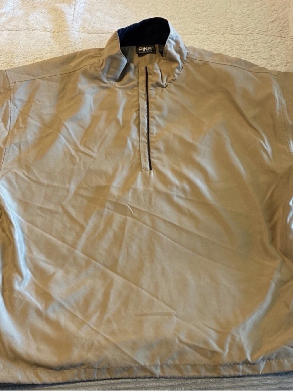 PING Tan and Navy Golf Jacket Collar